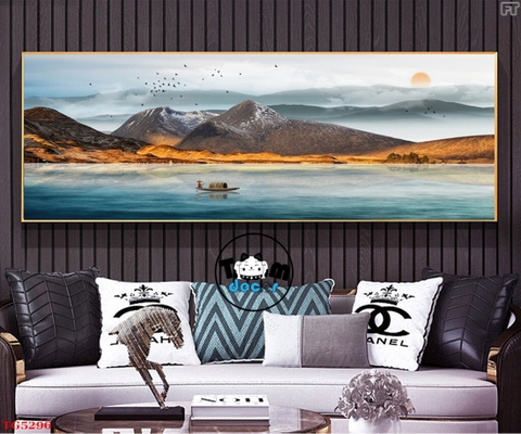 Tranh Trừu Tượng Tráng Gương Khổ Ngang Mẫu Hiện Đại - TG5296