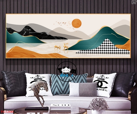 Tranh Trừu Tượng Tráng Gương Khổ Ngang Mẫu Hiện Đại - TG5300