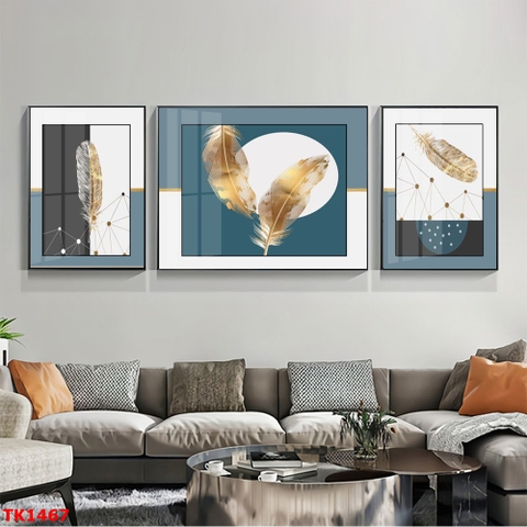 Tranh Hiện Đại Bộ 3 Bức Tranh Tráng Gương Treo Tường - TK1467