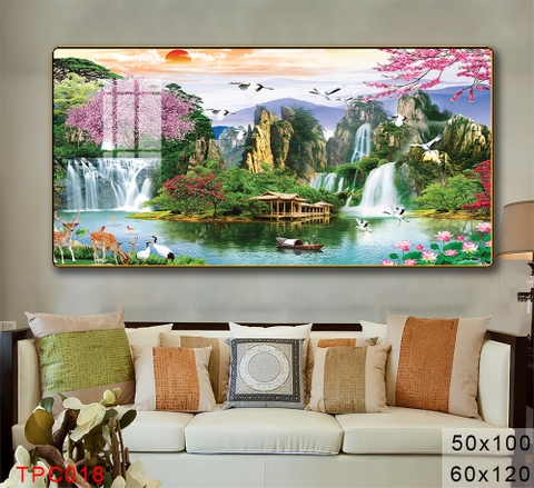 Tranh Sơn Thuỷ Tranh Phong Cảnh Cao Cấp Tranh Tráng Gương,Tranh Canvas - TPC018