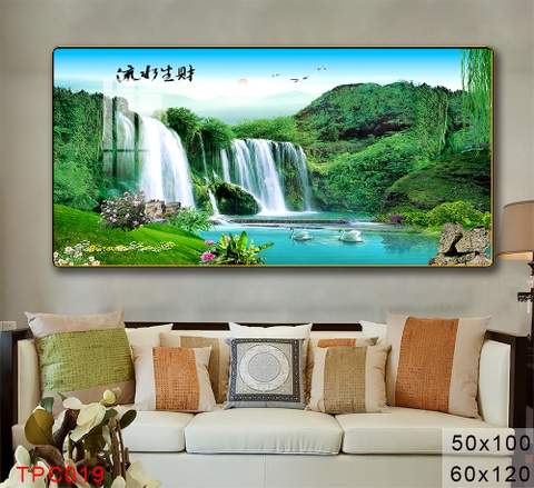 Tranh Sơn Thuỷ Tranh Phong Cảnh Cao Cấp Tranh Tráng Gương,Tranh Canvas - TPC019