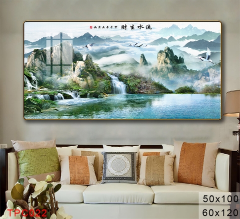 Tranh Sơn Thuỷ Tranh Phong Cảnh Cao Cấp Tranh Tráng Gương,Tranh Canvas - TPC022
