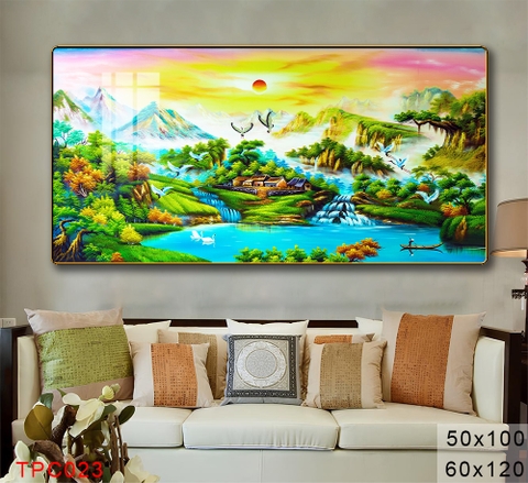 Tranh Sơn Thuỷ Tranh Phong Cảnh Cao Cấp Tranh Tráng Gương,Tranh Canvas - TPC023