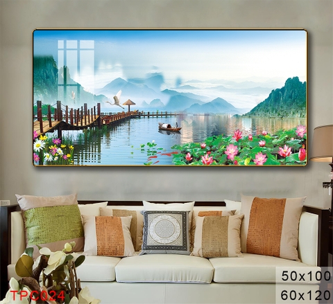 Tranh Sơn Thuỷ Tranh Phong Cảnh Cao Cấp Tranh Tráng Gương,Tranh Canvas - TPC024