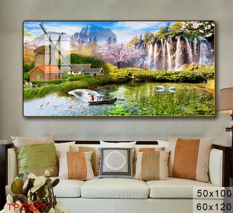 Tranh Sơn Thuỷ Tranh Phong Cảnh Cao Cấp Tranh Tráng Gương,Tranh Canvas - TPC027