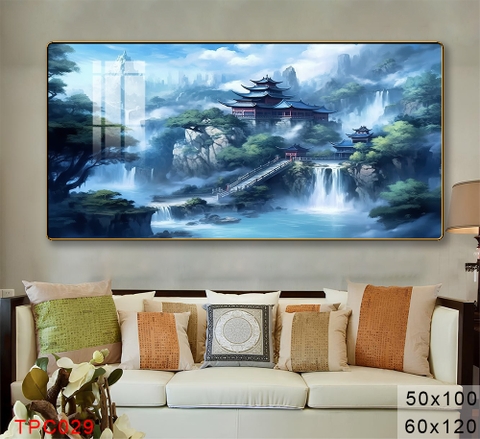 Tranh Sơn Thuỷ Tranh Phong Cảnh Cao Cấp Tranh Tráng Gương,Tranh Canvas - TPC029