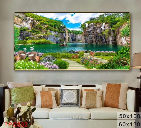 Tranh Sơn Thuỷ Tranh Phong Cảnh Cao Cấp Tranh Tráng Gương,Tranh Canvas - TPC032