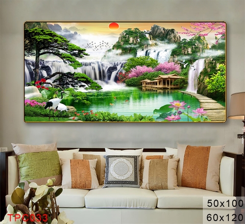 Tranh Sơn Thuỷ Tranh Phong Cảnh Cao Cấp Tranh Tráng Gương,Tranh Canvas - TPC033