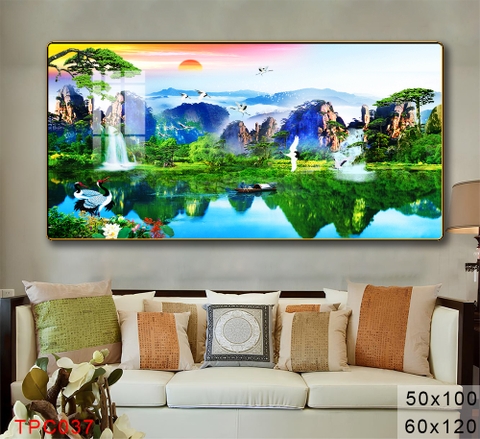 Tranh Sơn Thuỷ Tranh Phong Cảnh Cao Cấp Tranh Tráng Gương,Tranh Canvas - TPC037