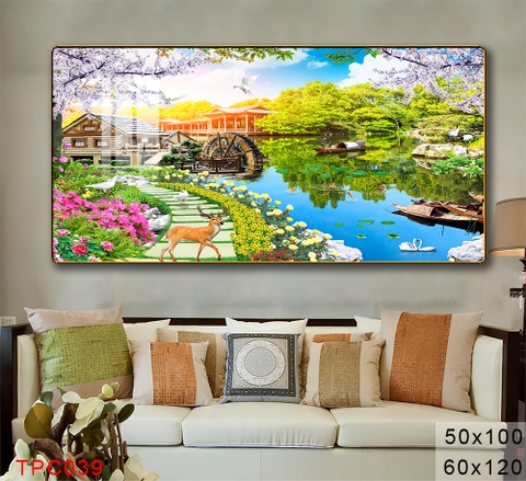 Tranh Sơn Thuỷ Tranh Phong Cảnh Cao Cấp Tranh Tráng Gương,Tranh Canvas - TPC039