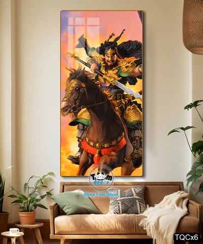 Tranh Quan Công,Quan Vũ Tranh Tráng Gương Cao Cấp Có Khùng Treo Tường - TQCx6