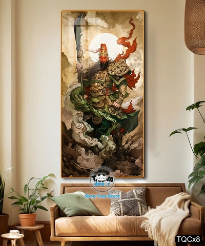 Tranh Quan Công,Quan Vũ Tranh Tráng Gương Cao Cấp Có Khùng Treo Tường - TQCx8