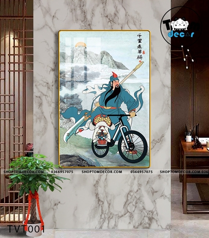 Tranh Vô Tri Quan Công Cưỡi VESPA - TVT001
