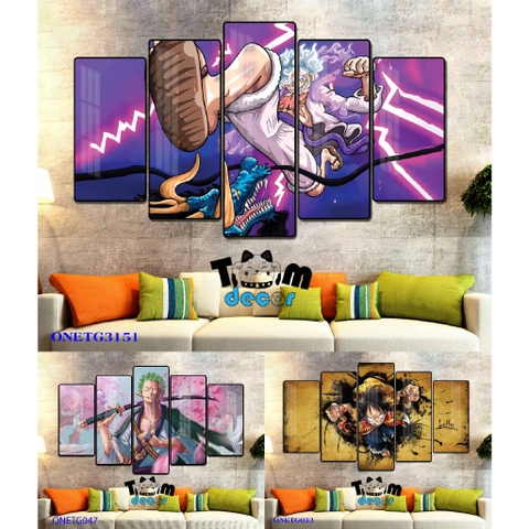 Tranh Tráng Gương ONE PIECE -ZORO - LUFF GEAR 5 - KAIDO Loại Tráng Gương Tốt Loại 1