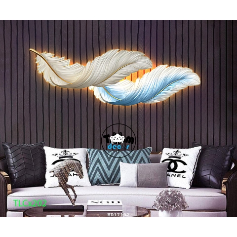 Tranh led lông vũ tranh tráng gương cao cấp 50x150cm