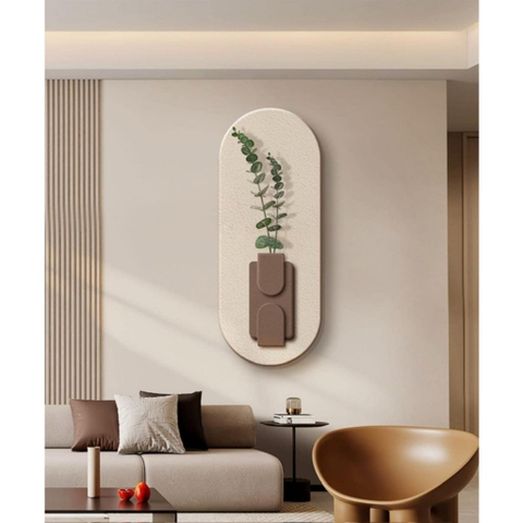 Tranh Decor Cao Cấp Có Nhành Cây Nhân Tạo - Tranh 3D Treo Tường