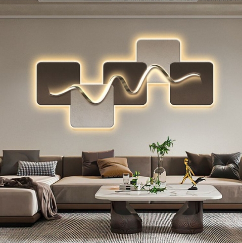 Tranh Led 3D Trừu Tượng Sang Trọng Tráng Gương Có Remot Điều Khiển - Mẫu 2.155339