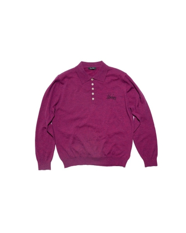 KNIT POLO LONGSLEEVE PEACH
