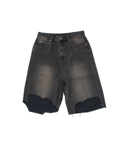 Cut off black denim shorts