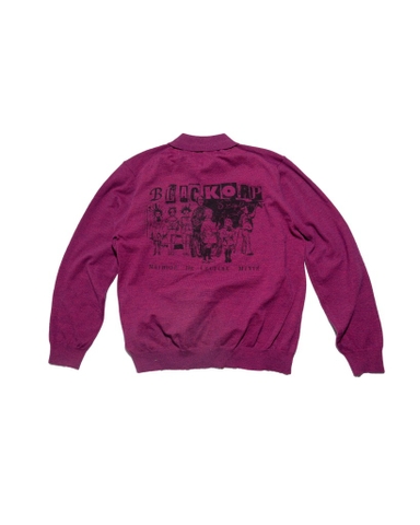 KNIT POLO LONGSLEEVE PEACH
