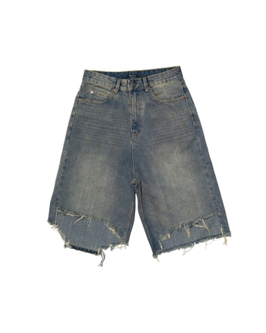 Cut off blue denim shorts