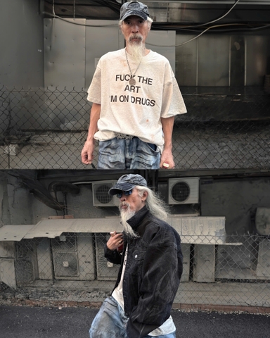 Black coated wide pants