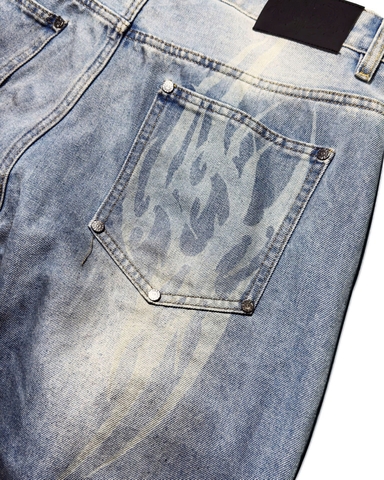 Black coated wide pants