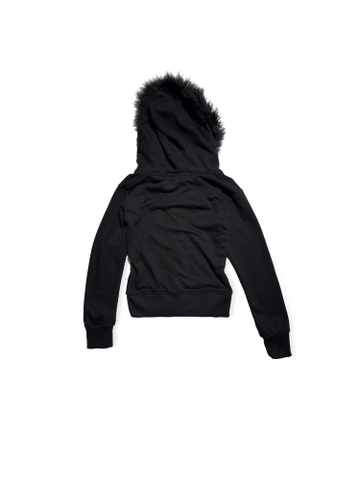 Fur Trimming Hooded Zip-Up
