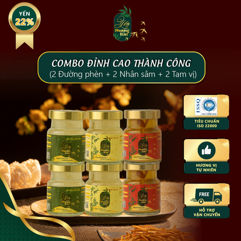 Combo Đỉnh Cao Thành Công 6 hũ Yến Chưng, Tăng Cường Sức Khoẻ.