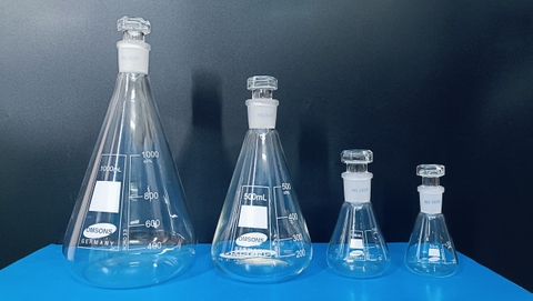 Bình tam giác có nút 100ml N24/29, Hãng OMSONS GERMANY