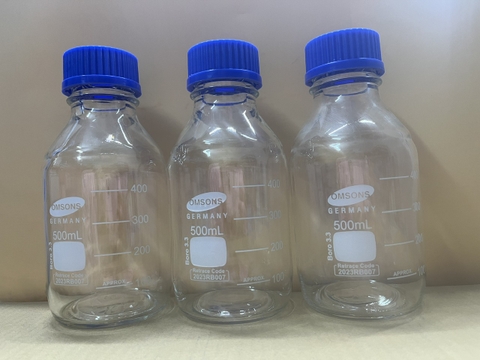 Chai trung tính trắng nắp vặn xanh 500ml, Hãng OMSONS GERMANY