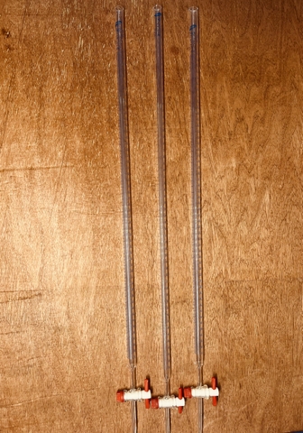 Buret thủy tinh khóa nhựa PTFE 50ml, Class A, Hãng OMSONS GERMANY