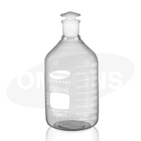 Chai trắng nút mài miệng hẹp 1000ml