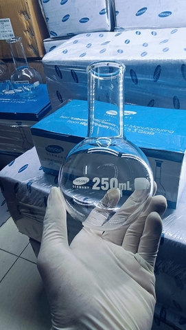 Bình cầu đáy tròn 250ml, Hãng OMSONS GERMANY