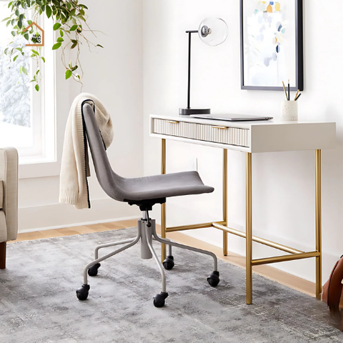 NANCY, BTD_021, Bàn trang điểm nhỏ gọn sang trọng, 100x40x75cm, Plywood phủ Veneer, Nội thất Nhà Trên Cao