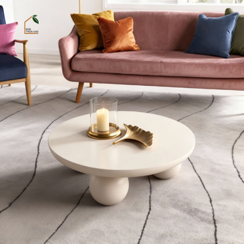 BRUNA, BT_007, Bàn trà phòng khách phong cách hiện đại, 60x60x32cm, Plywood phủ Veneer, Nội thất Nhà trên cao