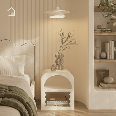 BRUNA, TDG_004, Tủ đầu giường sơn 2K, 40x35x50cm, MDF phủ sơn 2K, Nội thất Nhà trên cao