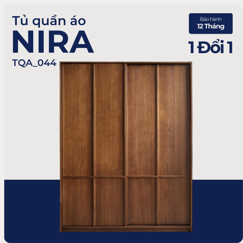 NIRA, Tủ quần áo sang trọng thanh lịch, TQA_044, 160x60x200cm, Gỗ Plywood phủ Verneer sơn 2K, Nội thất Nhà trên cao