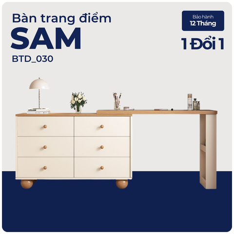SAM, Bàn trang điểm hiện đại, BTD_030, 120x40x75cm, Nội thất Nhà Trên Cao