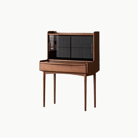 SOLIN, BTD_039, Bàn trang điểm phối kính, 90x45x130cm, Plywood phủ veneer, Nội thất Nhà Trên Cao
