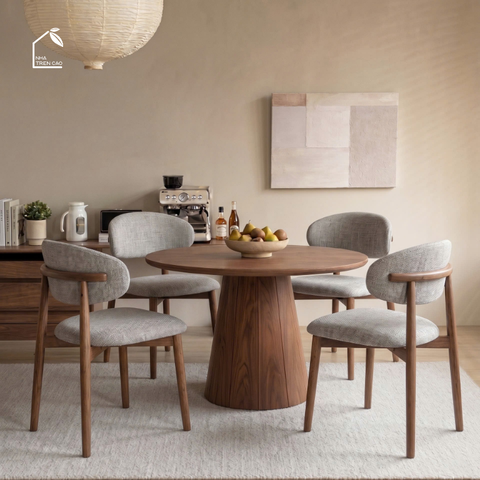 SOLIN, GD_003, ghế đơn tiện ích phong cách Mid-century, 53x52x80cm, Plywood phủ veneer, Nội thất Nhà trên cao