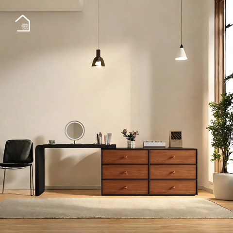 BENI, BLV_021, Bàn làm việc sang trọng hiện đại 6 hộc tủ, 120x40x75cm, MDF phủ sơn 2K, Nội thất Nhà Trên Cao