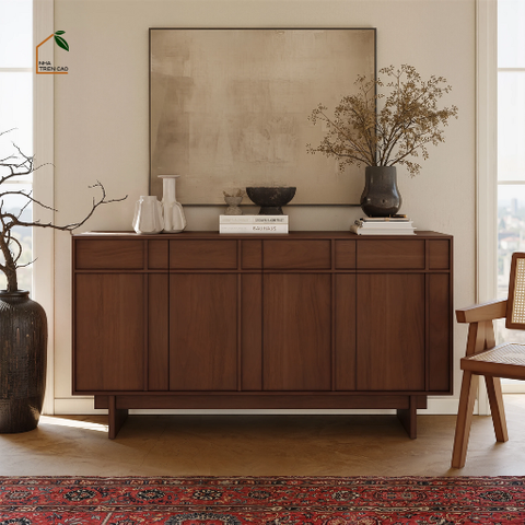 LINEA, TLT_087, Tủ lưu trữ phong cách tối giản hiện đại, 160x40x80cm, Gỗ Plywood phủ Veneer, Nội thất Nhà trên cao