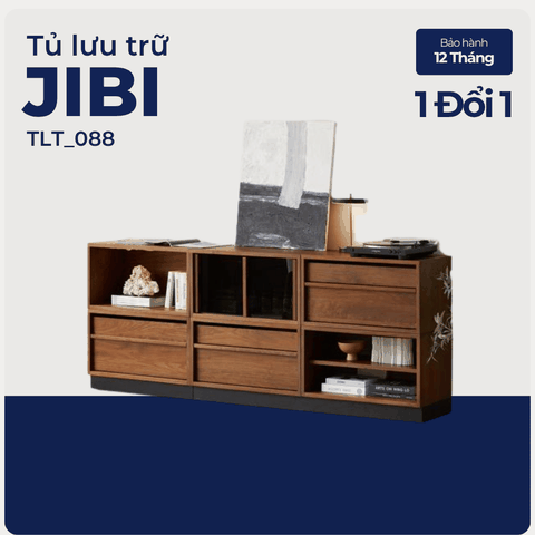 JIBI, Tủ lưu trữ phong cách tối giản hiện đại, TLT_088, 210x38x80cm, Gỗ Plywood phủ Veneer, Nội thất Nhà trên cao