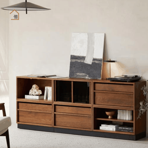 LINEA, TLT_088, Tủ lưu trữ phong cách tối giản hiện đại, 210x40x80cm, Gỗ Plywood phủ Veneer, Nội thất Nhà trên cao