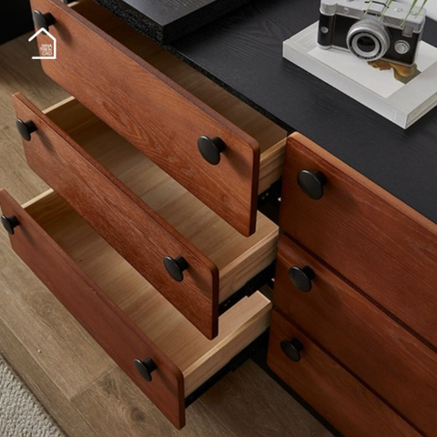 BOHI, BLV_022, Bàn làm việc sang trọng hiện đại 6 hộc tủ, 120x40x75cm, Plywood phủ Veneer, Nội thất Nhà Trên Cao