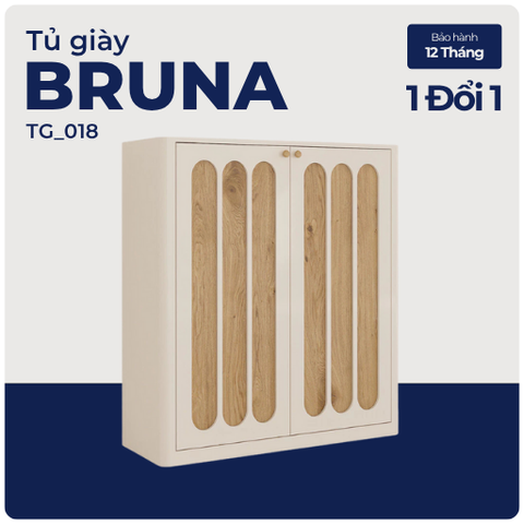 BRUNA, Tủ giày hiện đại sang trọng, TG_018, 100x35x110cm, MDF phủ sơn 2K, Nội thất Nhà trên cao