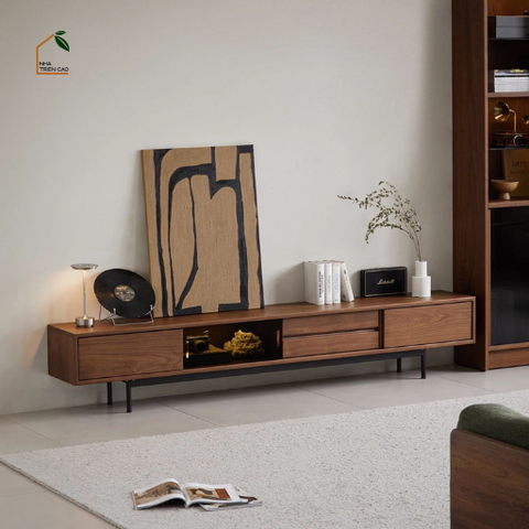 SOLIN, TTV_091, Tủ tivi hiện đại sang trọng, 180x30x40cm, Plywood phủ Veneer, Nội thất Nhà trên cao