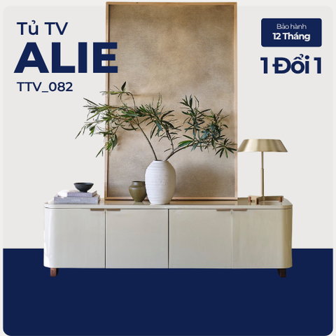 ALIE, Kệ tivi hiện đại phong cách, TTV_082, 180x40x55cm, Gỗ MDF phủ sơn 2K, Nội thất Nhà trên cao