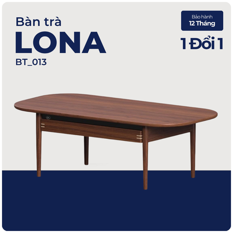 LONA, Bàn trà phong cách Japandi sang trọng, BT_013, 100x50x40cm, Plywood phủ veneer, Nội thất Nhà trên cao